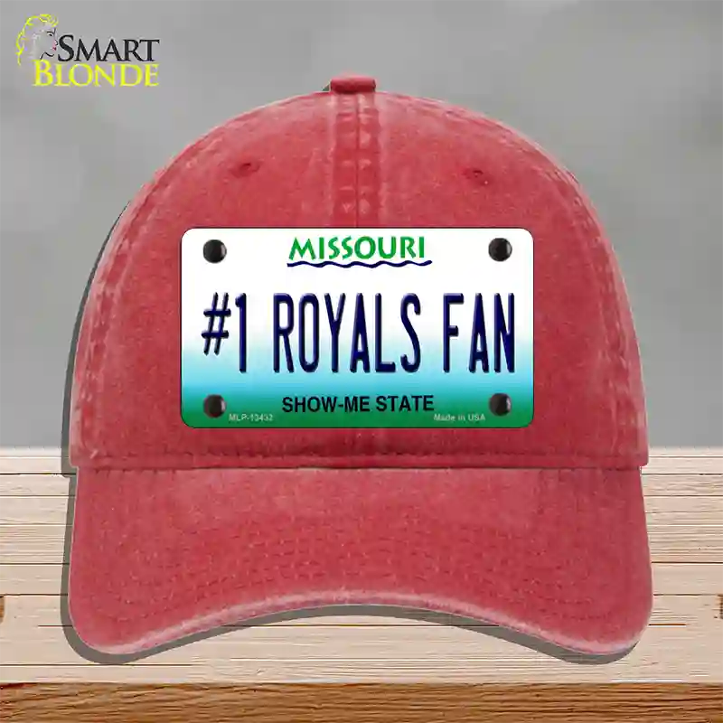 Number 1 Royals Fan Novelty License Plate Hat Tag Unconstructed Cotton / Red