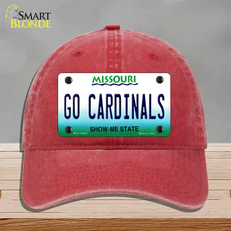 Missouri Plate Go Cardinals Novelty License Plate Hat Tag Unconstructed Cotton / Red