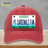 Number 1 Cardinals Fan Missouri Novelty License Plate Hat Tag Unconstructed Cotton / Red