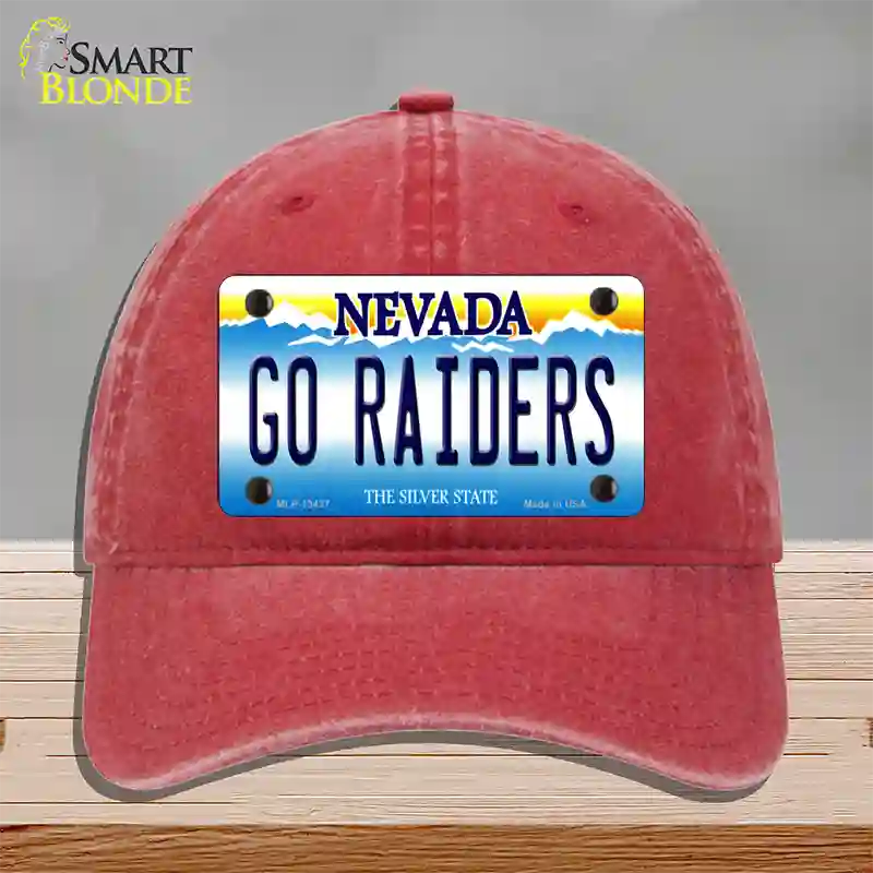 Go Raiders Nevada Novelty License Plate Hat Tag Unconstructed Cotton / Red