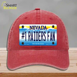 Number 1 Raiders Fan Nevada Novelty License Plate Hat Tag Unconstructed Cotton / Red