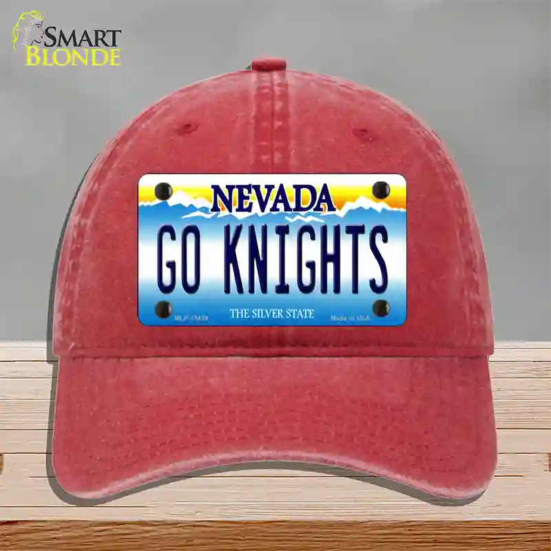 Go Golden Knights Novelty License Plate Hat Tag Unconstructed Cotton / Red