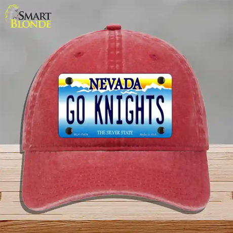 Go Golden Knights Novelty License Plate Hat Tag Unconstructed Cotton / Red