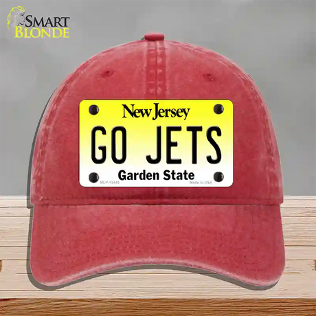 Go Jets Novelty License Plate Hat Tag Unconstructed Cotton / Red