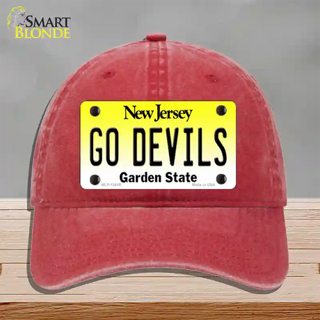 Go Devils Novelty License Plate Hat Tag Unconstructed Cotton / Red