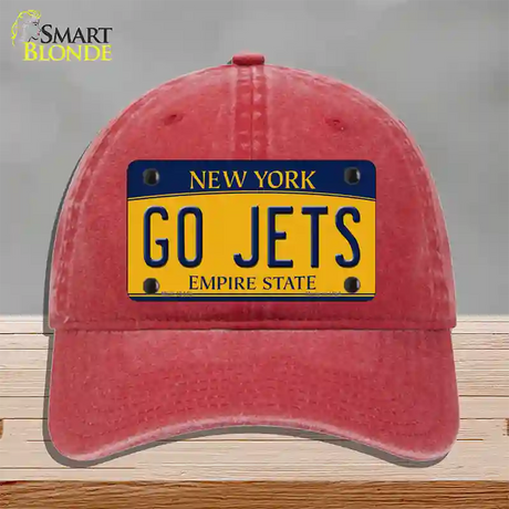 New York Go Jets Novelty License Plate Hat Tag Unconstructed Cotton / Red