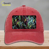 Paint Splashes Novelty License Plate Hat Unconstructed Cotton / Red