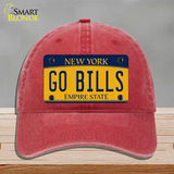 Go Bills Novelty License Plate Hat Tag Unconstructed Cotton / Red