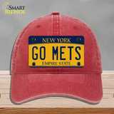 Go Mets Novelty License Plate Hat Tag Unconstructed Cotton / Red