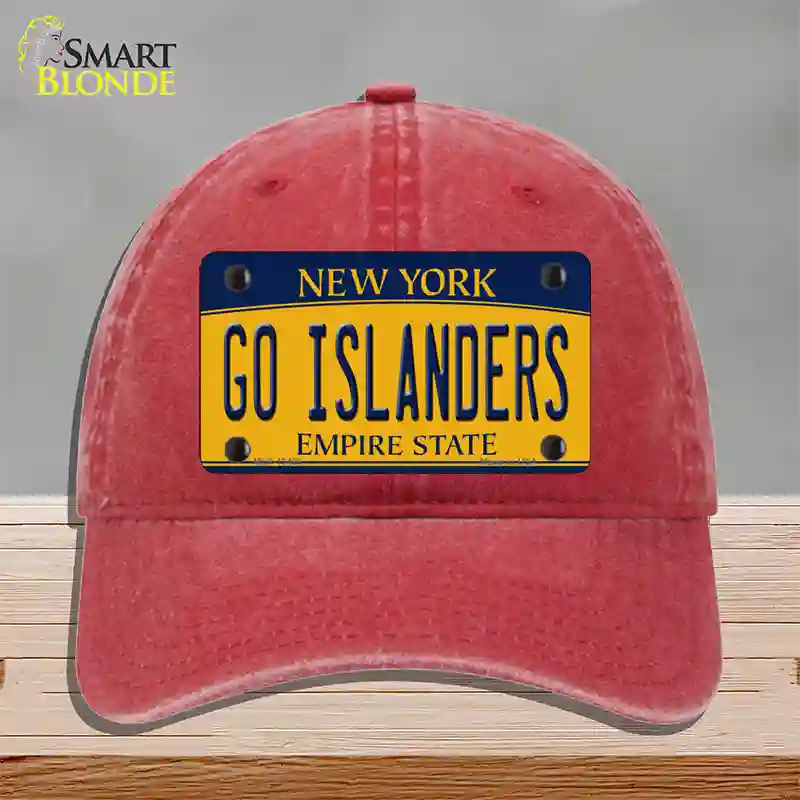 Go Islanders Novelty License Plate Hat Tag Unconstructed Cotton / Red