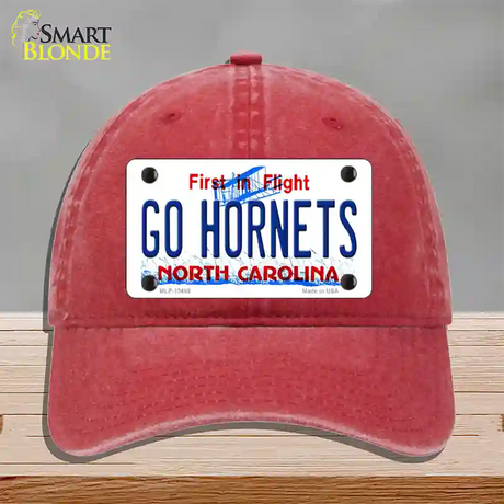 Hornets Fan Novelty License Plate Hat Tag Unconstructed Cotton / Red