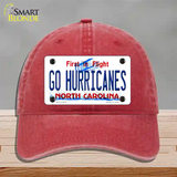 Go Hurricanes Novelty License Plate Hat Tag Unconstructed Cotton / Red