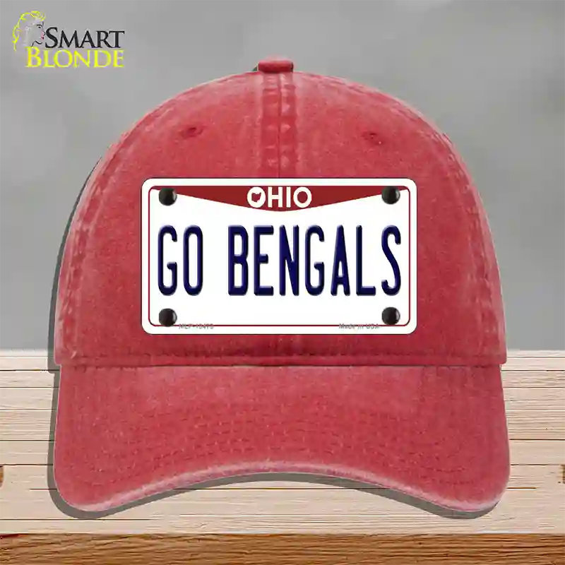 Go Bengals Novelty License Plate Hat Tag Unconstructed Cotton / Red