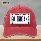 Go Indians Novelty License Plate Hat Tag Unconstructed Cotton / Red