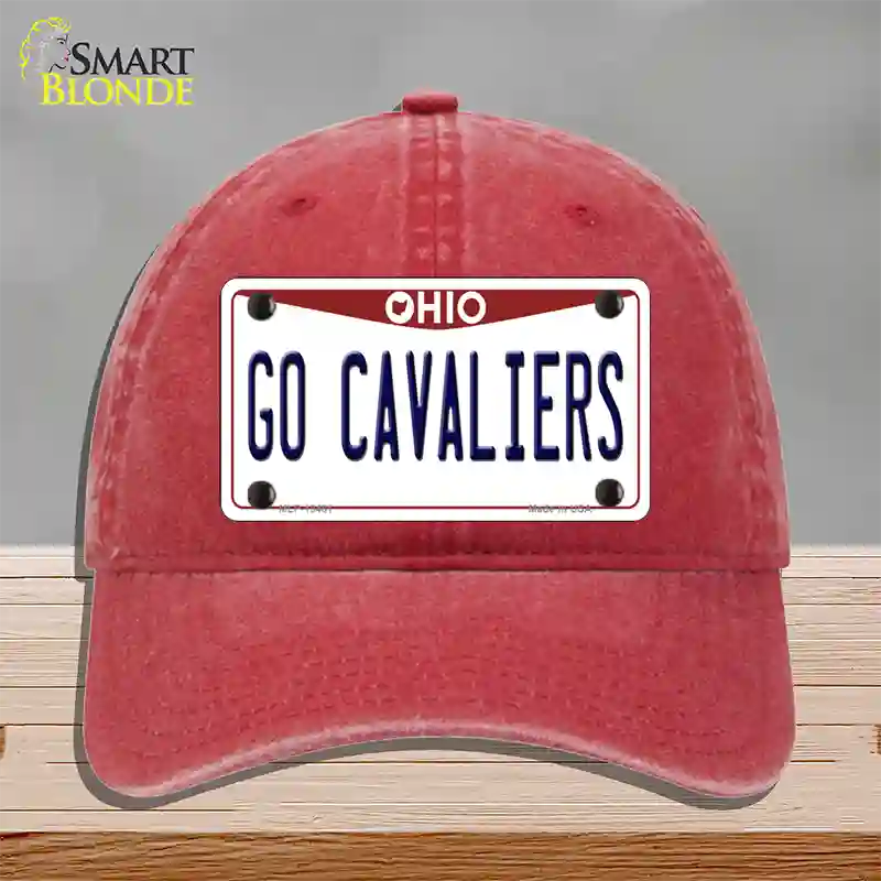 Go Cavaliers Novelty License Plate Hat Tag Unconstructed Cotton / Red