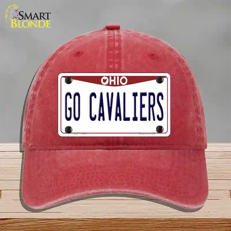 Go Cavaliers Novelty License Plate Hat Tag Unconstructed Cotton / Red