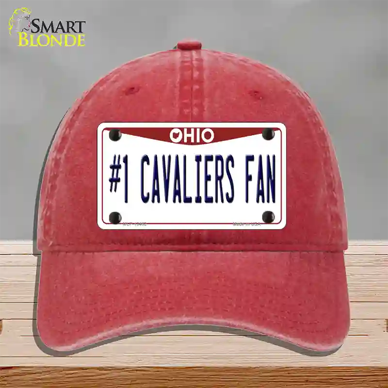 Number 1 Cavaliers Fan Novelty License Plate Hat Tag Unconstructed Cotton / Red