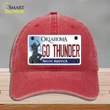 Go Thunder Novelty License Plate Hat Tag Unconstructed Cotton / Red