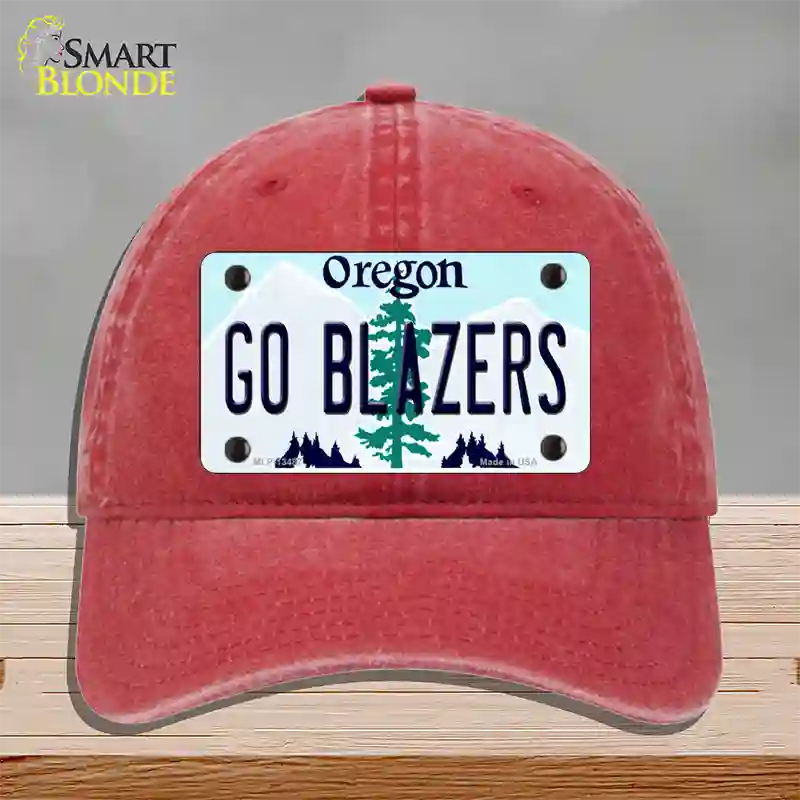 Go Blazers Novelty License Plate Hat Tag Unconstructed Cotton / Red