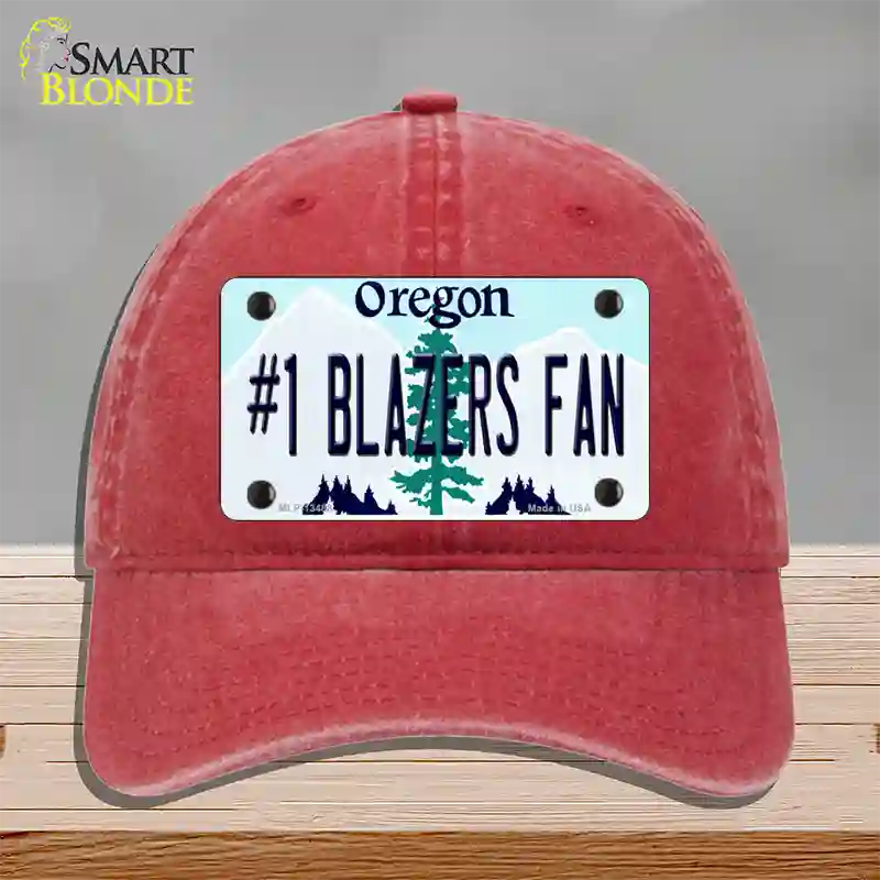 Number 1 Blazers Fan Novelty License Plate Hat Tag Unconstructed Cotton / Red