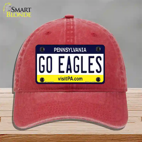 Go Eagles Novelty License Plate Hat Tag Unconstructed Cotton / Red