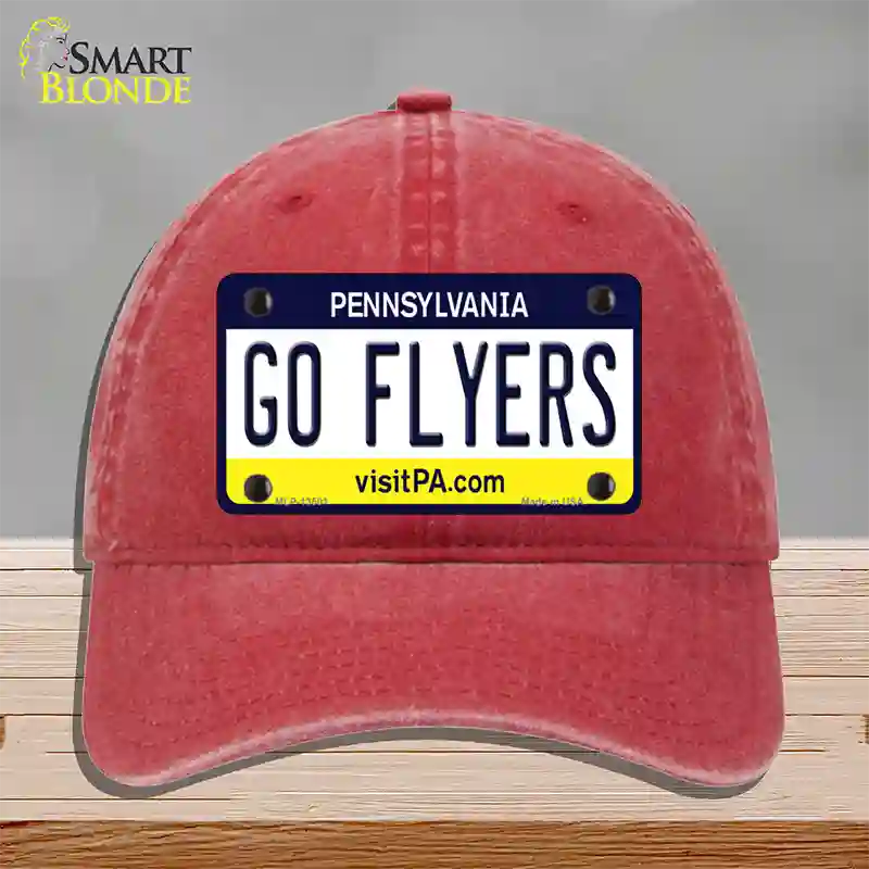 Go Flyers Novelty License Plate Hat Tag Unconstructed Cotton / Red