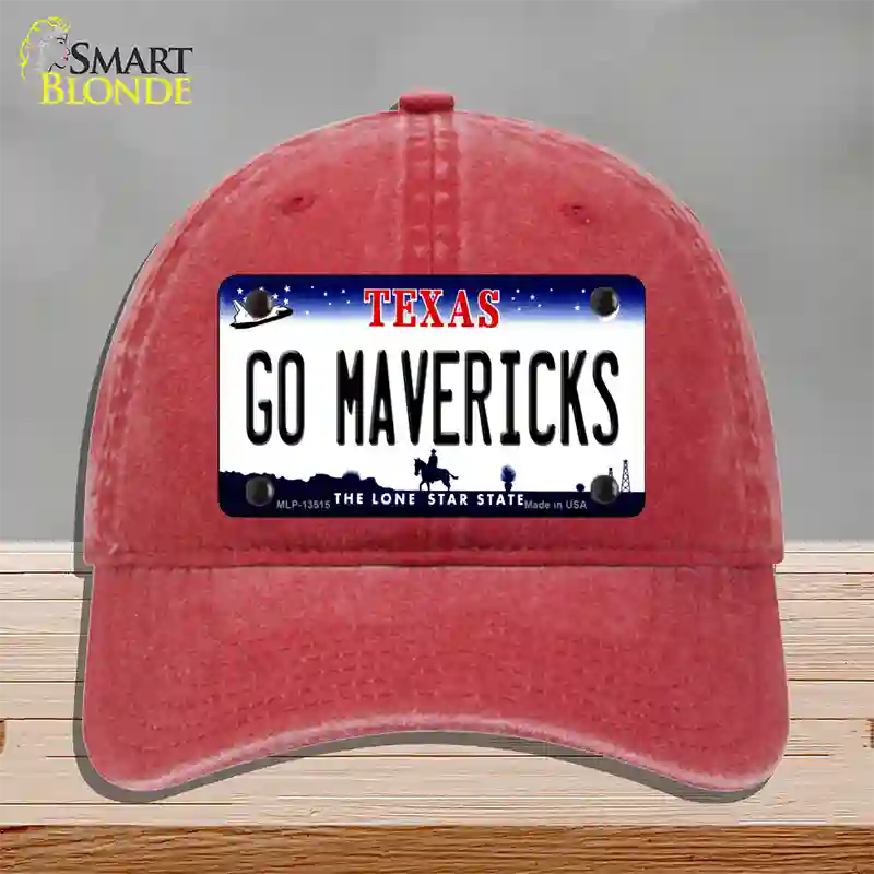 Go Mavericks Novelty License Plate Hat Tag Unconstructed Cotton / Red