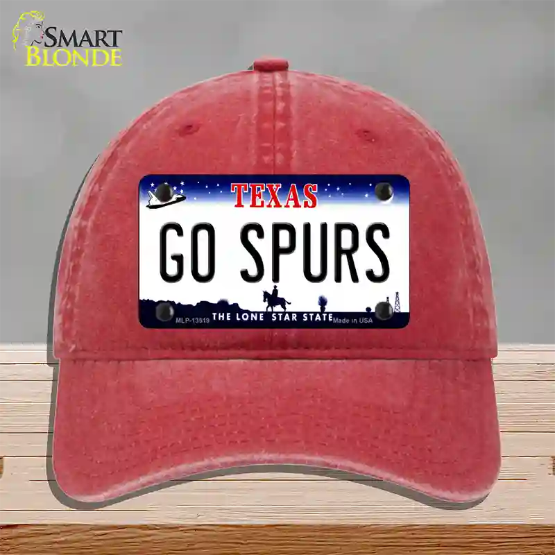 Go Spurs Novelty License Plate Hat Tag Unconstructed Cotton / Red