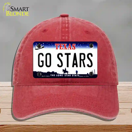 Go Stars Novelty License Plate Hat Tag Unconstructed Cotton / Red