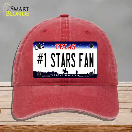 Number 1 Stars Fan Novelty License Plate Hat Tag Unconstructed Cotton / Red