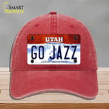 Go Jazz Novelty License Plate Hat Tag Unconstructed Cotton / Red