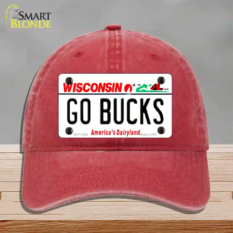 Go Bucks Novelty License Plate Hat Tag Unconstructed Cotton / Red