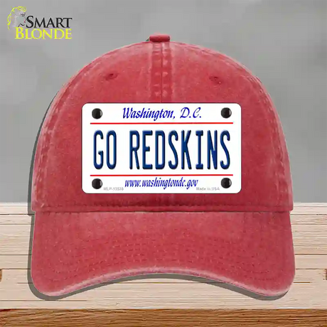 Go Redskins Novelty License Plate Hat Tag Unconstructed Cotton / Red