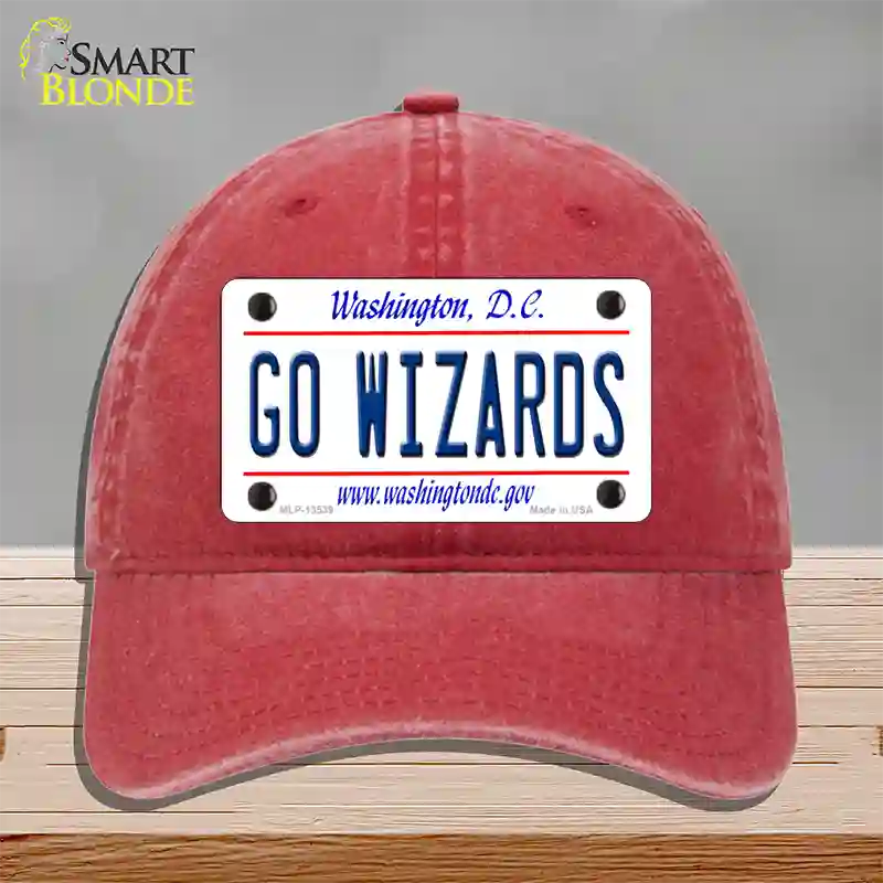 Go Wizards Novelty License Plate Hat Tag Unconstructed Cotton / Red