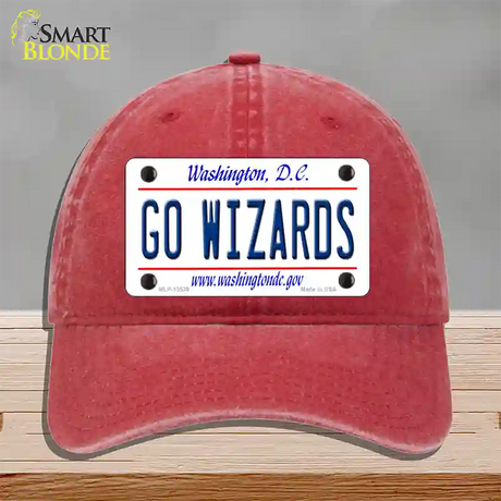 Go Wizards Novelty License Plate Hat Tag Unconstructed Cotton / Red