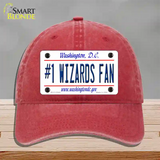 Number 1 Wizards Fan Novelty License Plate Hat Tag Unconstructed Cotton / Red