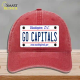 Go Capitals Novelty License Plate Hat Tag Unconstructed Cotton / Red