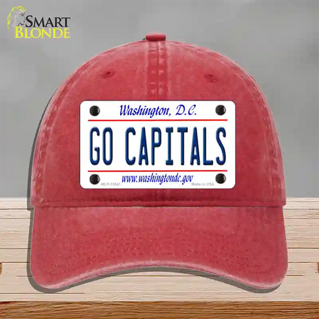 Go Capitals Novelty License Plate Hat Tag Unconstructed Cotton / Red