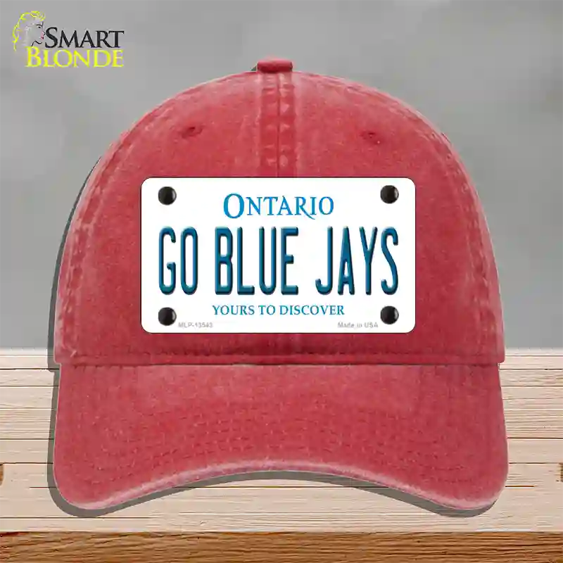 Go Blue Jays Novelty License Plate Hat Tag Unconstructed Cotton / Red