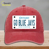 Go Blue Jays Novelty License Plate Hat Tag Unconstructed Cotton / Red