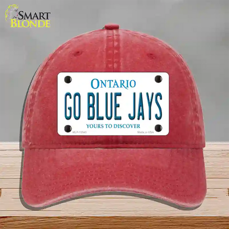 Go Blue Jays Novelty License Plate Hat Tag Unconstructed Cotton / Red