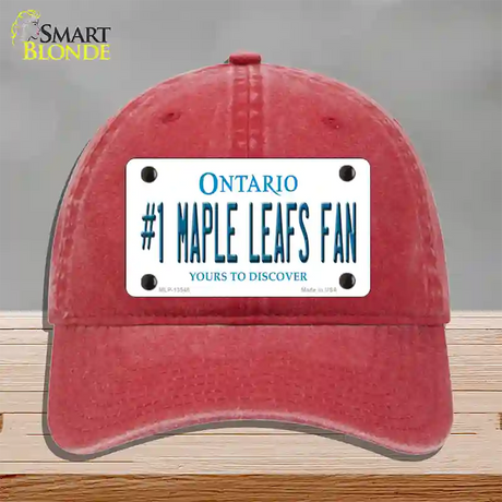 Number 1 Maple Leafs Fan Novelty License Plate Hat Tag Unconstructed Cotton / Red