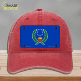 Pohnpei Flag Novelty License Plate Hat Unconstructed Cotton / Red