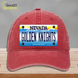 Golden Knights Novelty License Plate Hat Tag Unconstructed Cotton / Red