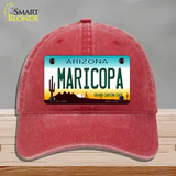 Maricopa Arizona Novelty License Plate Hat Tag Unconstructed Cotton / Red