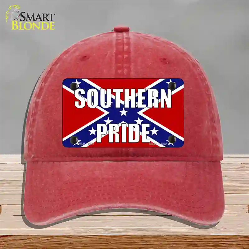 Southern Pride Confederate Novelty License Plate Hat Tag Unconstructed Cotton / Red