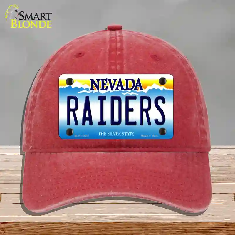 Raiders Nevada Novelty License Plate Hat Tag Unconstructed Cotton / Red