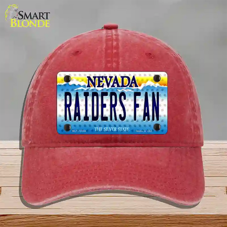 Raiders Fan Nevada Novelty License Plate Hat Tag Unconstructed Cotton / Red