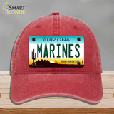 Marines Arizona Novelty License Plate Hat Tag Unconstructed Cotton / Red