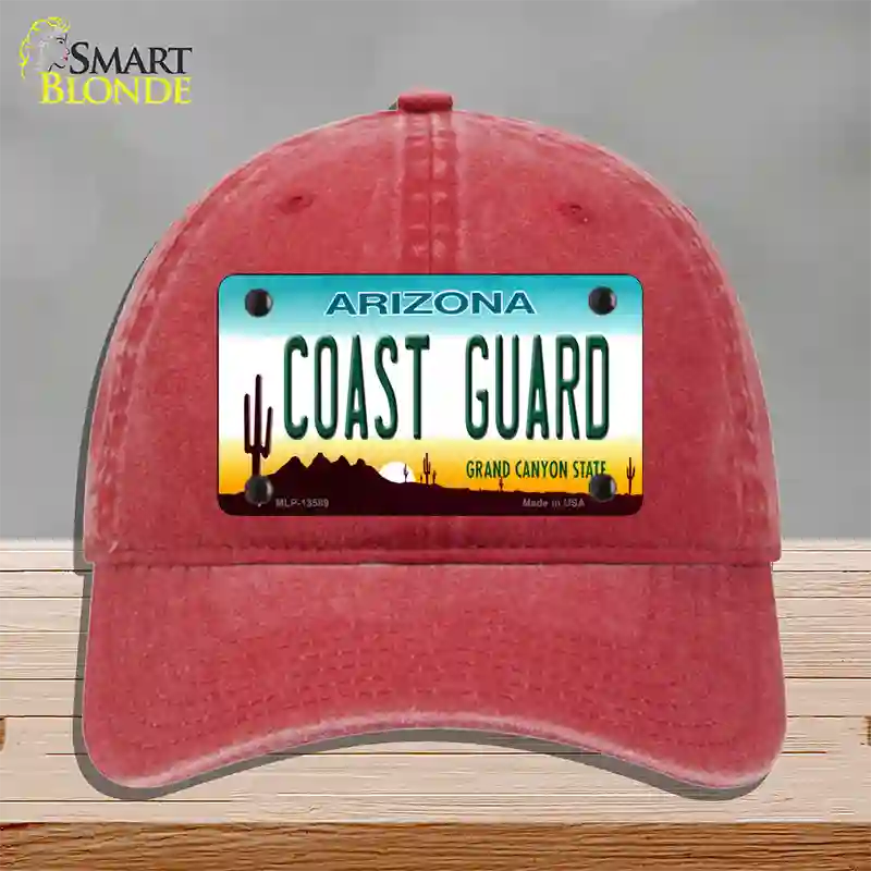 Coast Guard Arizona Novelty License Plate Hat Tag Unconstructed Cotton / Red